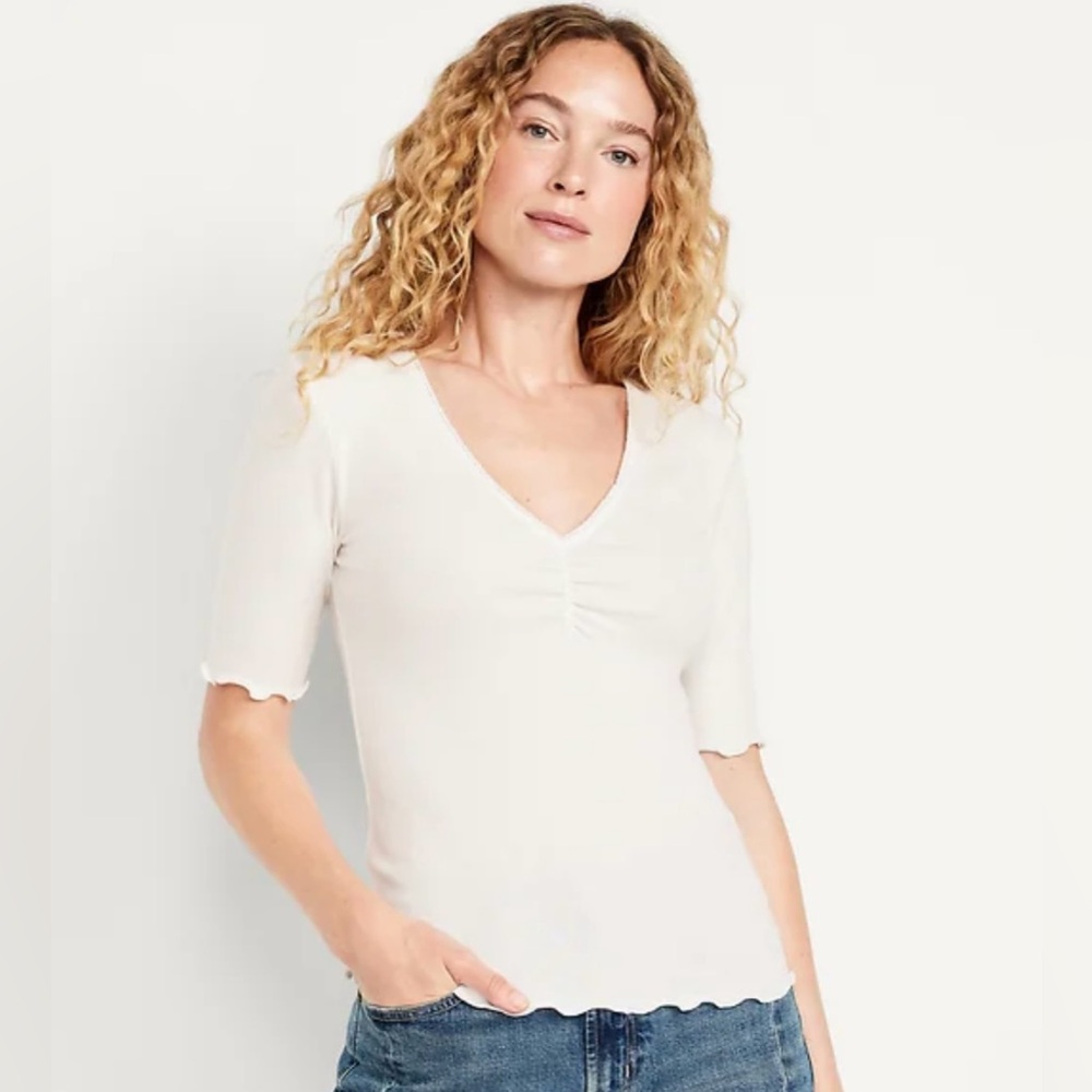Old Navy Ruffle-Trim Ribbed Top